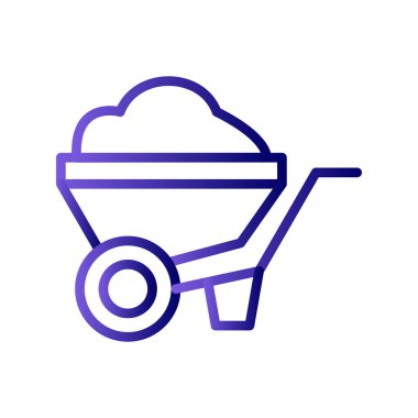 El arabası simgesi vektörü. İnce çizgi işareti. izole edilmiş sınır sembolü çizimi