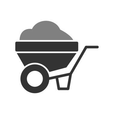 El arabası simgesi vektörü. İnce çizgi işareti. izole edilmiş sınır sembolü çizimi