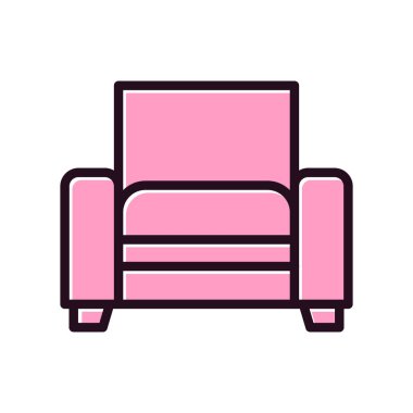 Arkaplanda soyut sandalye simgesi, vektör illüstrasyonu