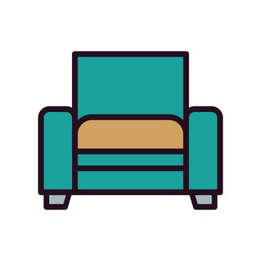 Arkaplanda soyut sandalye simgesi, vektör illüstrasyonu