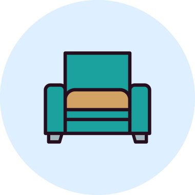 Arkaplanda soyut sandalye simgesi, vektör illüstrasyonu