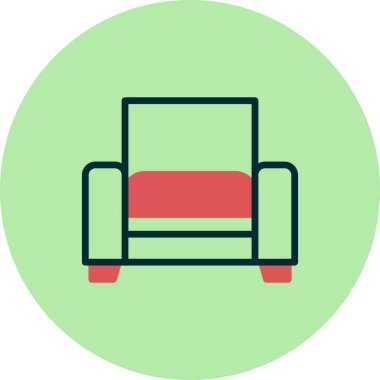 Arkaplanda soyut sandalye simgesi, vektör illüstrasyonu