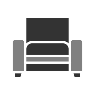 Arkaplanda soyut sandalye simgesi, vektör illüstrasyonu