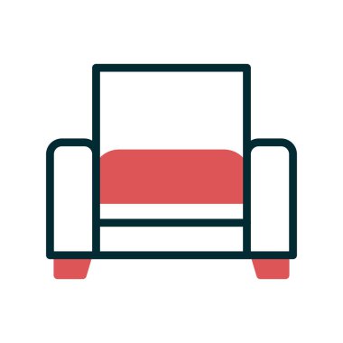 Arkaplanda soyut sandalye simgesi, vektör illüstrasyonu