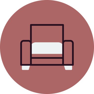 Arkaplanda soyut sandalye simgesi, vektör illüstrasyonu