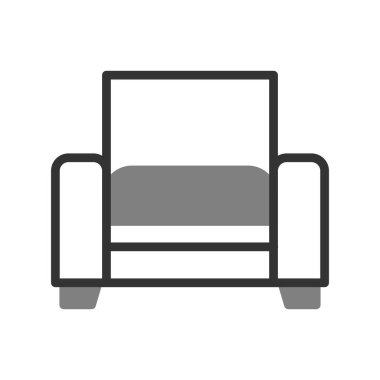 Arkaplanda soyut sandalye simgesi, vektör illüstrasyonu