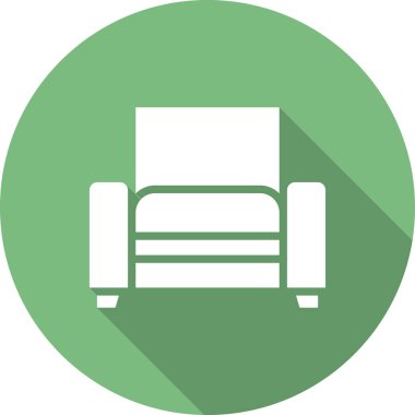 Arkaplanda soyut sandalye simgesi, vektör illüstrasyonu