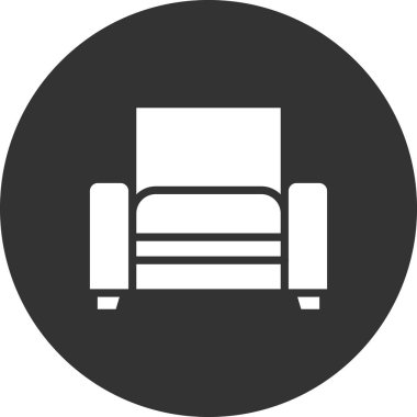 Arkaplanda soyut sandalye simgesi, vektör illüstrasyonu