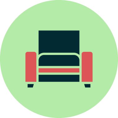 Arkaplanda soyut sandalye simgesi, vektör illüstrasyonu