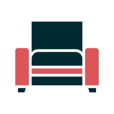 Arkaplanda soyut sandalye simgesi, vektör illüstrasyonu