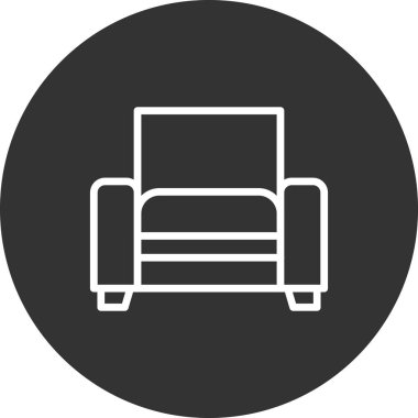 Arkaplanda soyut sandalye simgesi, vektör illüstrasyonu