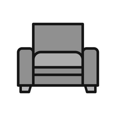 Arkaplanda soyut sandalye simgesi, vektör illüstrasyonu