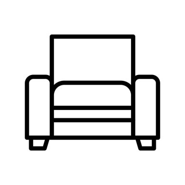 Arkaplanda soyut sandalye simgesi, vektör illüstrasyonu