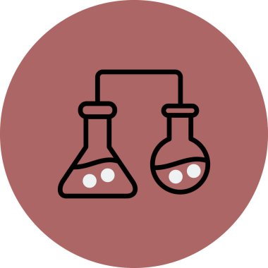 Test tüpünün vektör çizgisi biçimi simgesi