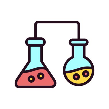 Test tüpünün vektör çizgisi biçimi simgesi