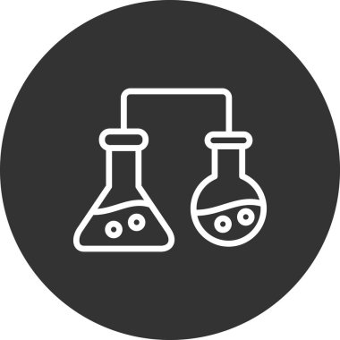 Test tüpünün vektör çizgisi biçimi simgesi