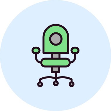 Arkaplanda soyut sandalye simgesi, vektör illüstrasyonu