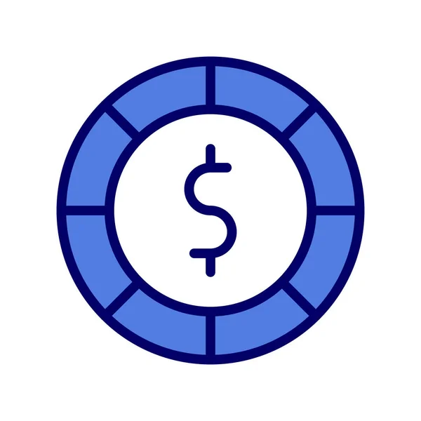 Dollar Mynt Ikon Vektor Illustration — Stock vektor