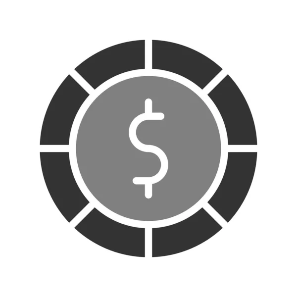 Dollar Munt Pictogram Vector Illustratie — Stockvector