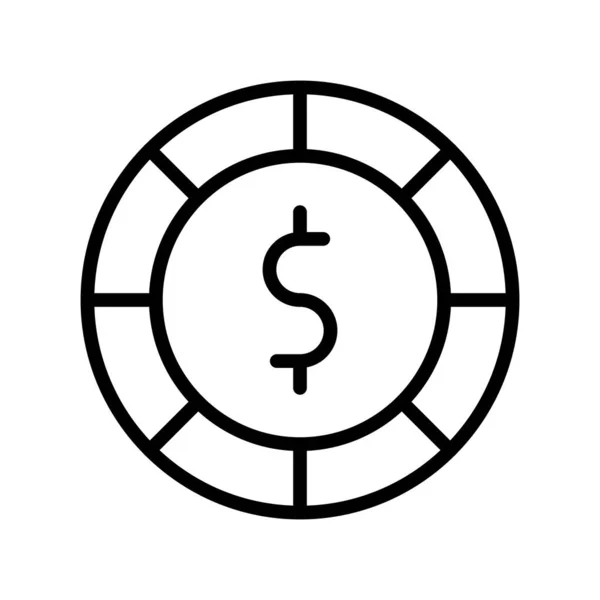 Dollar Münze Symbol Vektor Illustration — Stockvektor