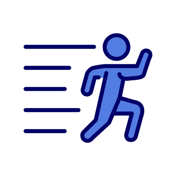 Man Running Fast Icon Vector Illustration — Stock Vector