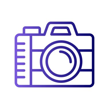 Kamera simgesi vektörü. düz biçim.