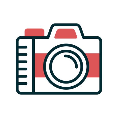 Kamera simgesi vektörü. düz biçim.