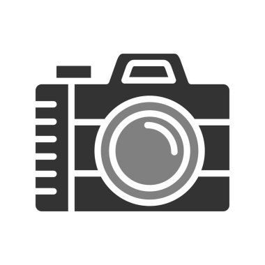 Kamera simgesi vektörü. düz biçim.