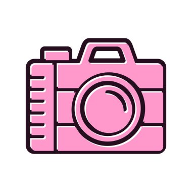 Kamera simgesi vektörü. düz biçim.