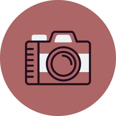 Kamera simgesi vektörü. düz biçim.