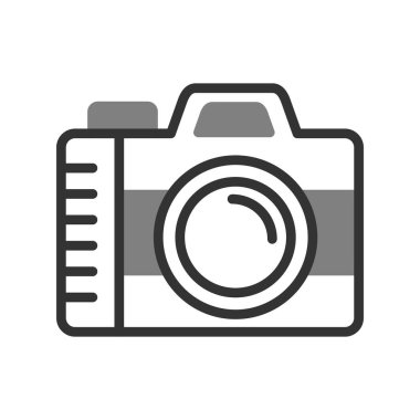 Kamera simgesi vektörü. düz biçim.