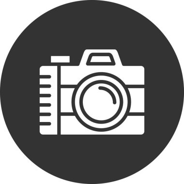 Kamera simgesi vektörü. düz biçim.