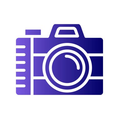 Kamera simgesi vektörü. düz biçim.