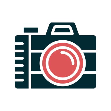 Kamera simgesi vektörü. düz biçim.