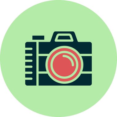 Kamera simgesi vektörü. düz biçim.