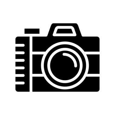 Kamera simgesi vektörü. düz biçim.