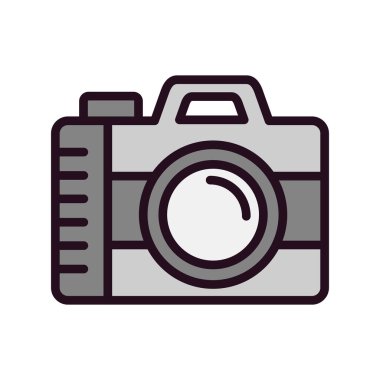 Kamera simgesi vektörü. düz biçim.