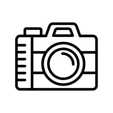 Kamera simgesi vektörü. düz biçim.