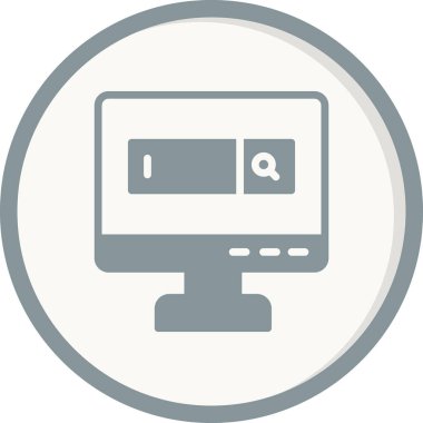 Bilgisayar. Web simgesi basit illüstrasyon