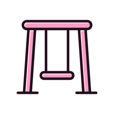 Oyun alanı vektörü düz renk simgesini salla