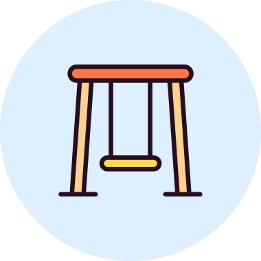 Oyun alanı vektörü düz renk simgesini salla