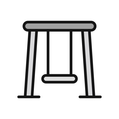 Oyun alanı vektörü düz renk simgesini salla