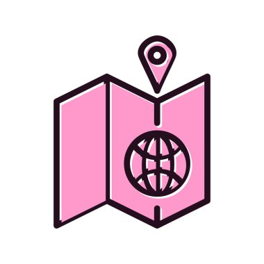 harita konumu ikon vektör illüstrasyonu