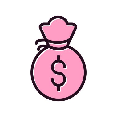 Paranın vektör düz renk simgesi  