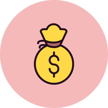 Paranın vektör düz renk simgesi  