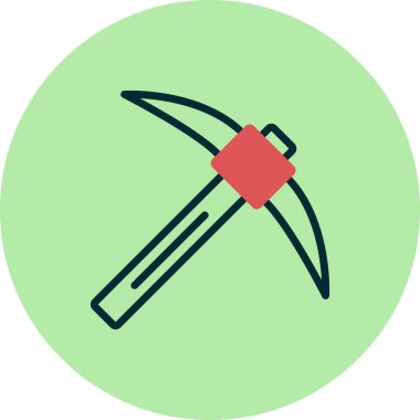 Kazma vektör ince çizgi simgesi