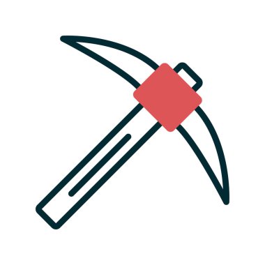 Kazma vektör ince çizgi simgesi