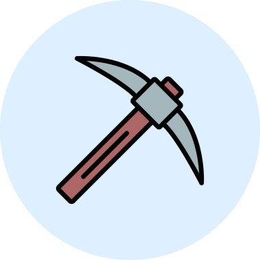 Kazma vektör ince çizgi simgesi