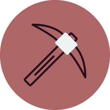 Kazma vektör ince çizgi simgesi