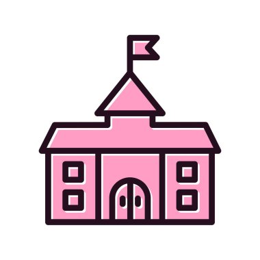 Kilise vektörü ince çizgi simgesi